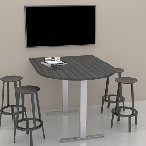 6-Person Racetrack Shaped Sit-To-Stand Huddle Table |  Collaboration Table | 45X60