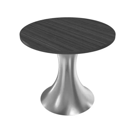 2-Person Meeting Room Table with Round Silver Base | Harmony Conference Series | 3'x3'