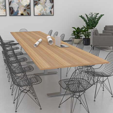 16-Person Conference Table with Metal Base | Harmony Conference Series | 4'x16' Meeting Room Table