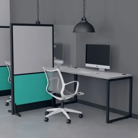 Office Desk with Wall Divider Combo | Emerald Cubicle System | eSCAPE Series