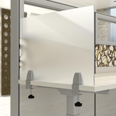 Clear or Frosted Acrylic Desk Dividers 16" High | eSCAPE Privacy Solutions | 8 widths